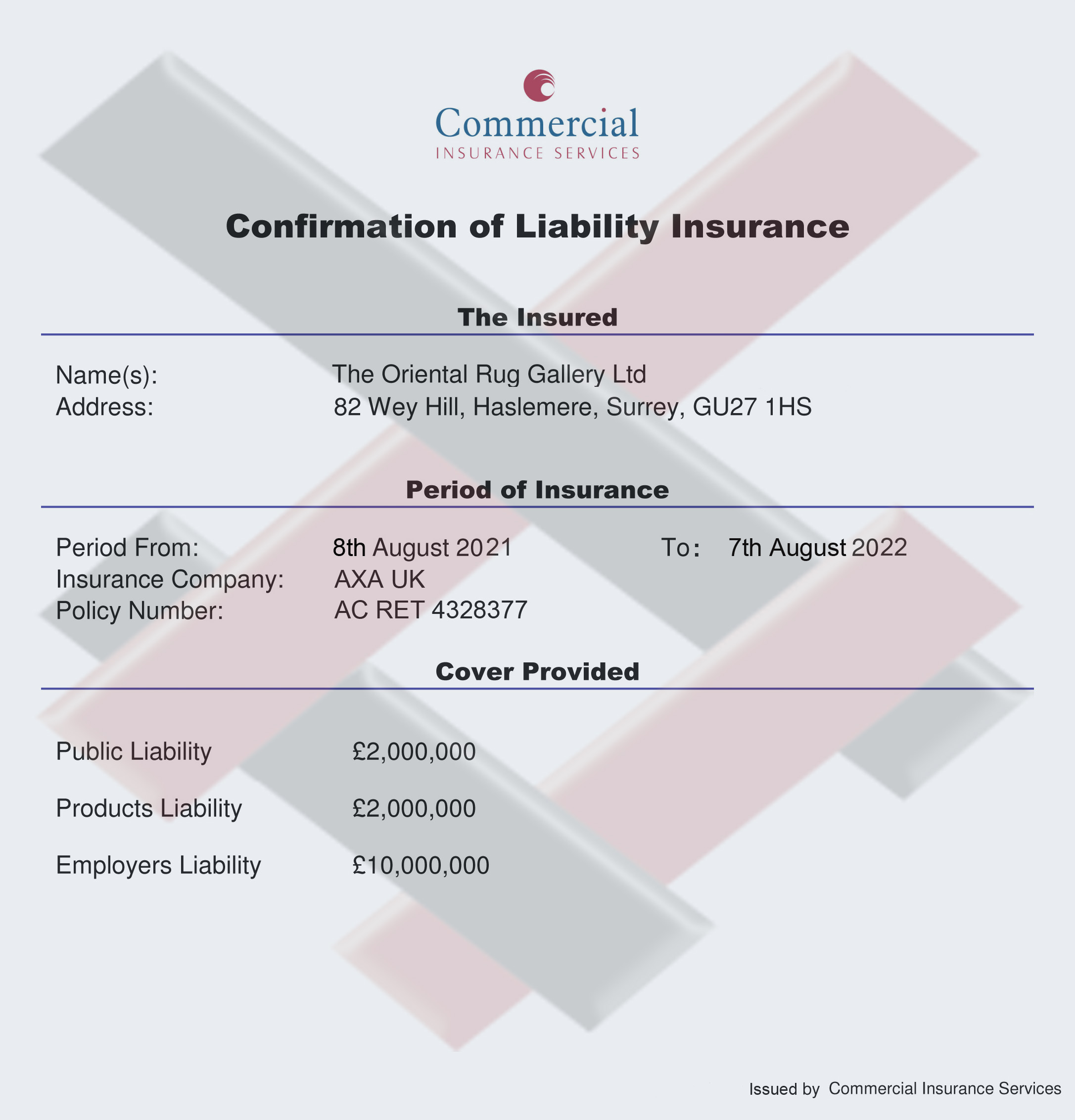 Torg insurance libility 2021 22